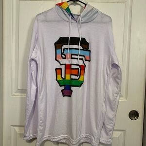 NWOT San Francisco Giants Pride LS Hooded Shirt Pullover